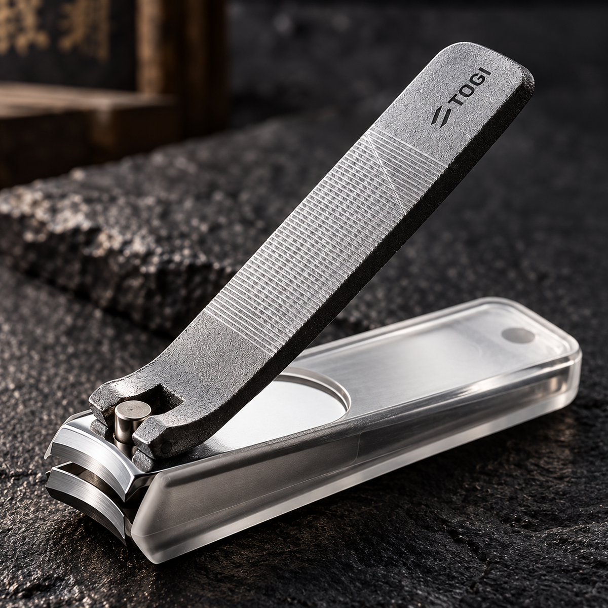 TOGI Seki nail clipper precision curved blade, catcher and file