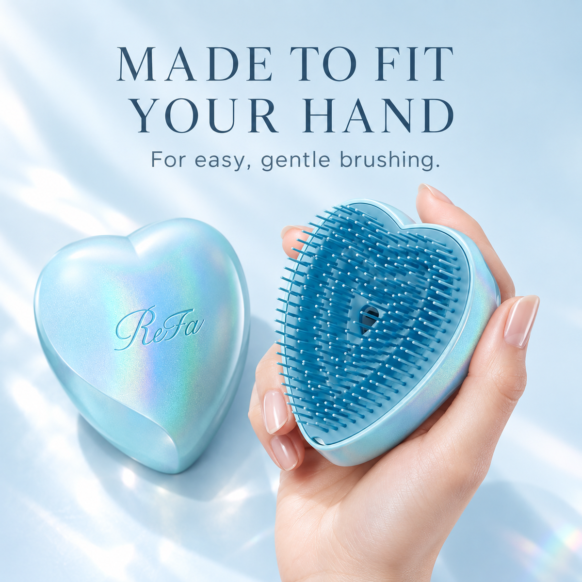 ReFa HEART BRUSH Unicorn Blue ergonomic heart design