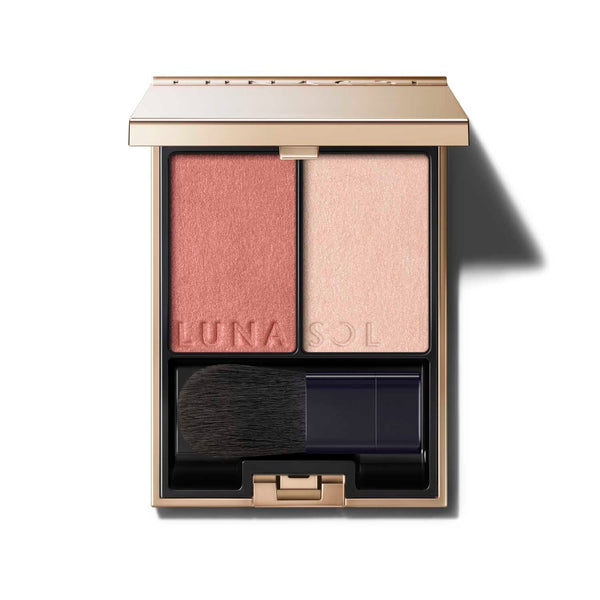 LUNASOL Coloring Glaze 04 Rose Mood two-color cheek palette, official product image