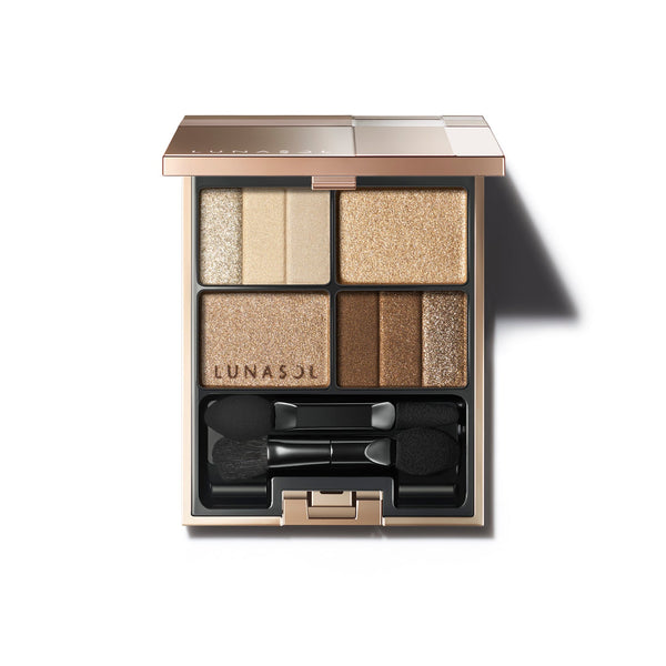 LUNASOL Three-Dimensional Eyes 01 Natural Beige four-color eyeshadow palette with applicators