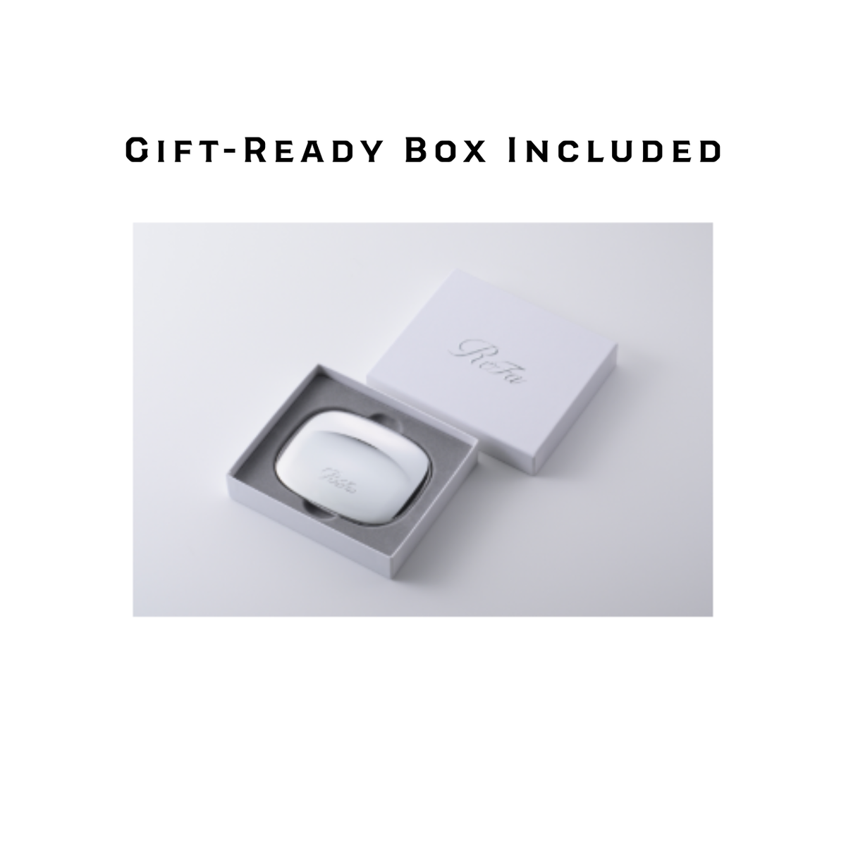 ReFa MARQUISE COMPACT retail gift box shown with silver compact