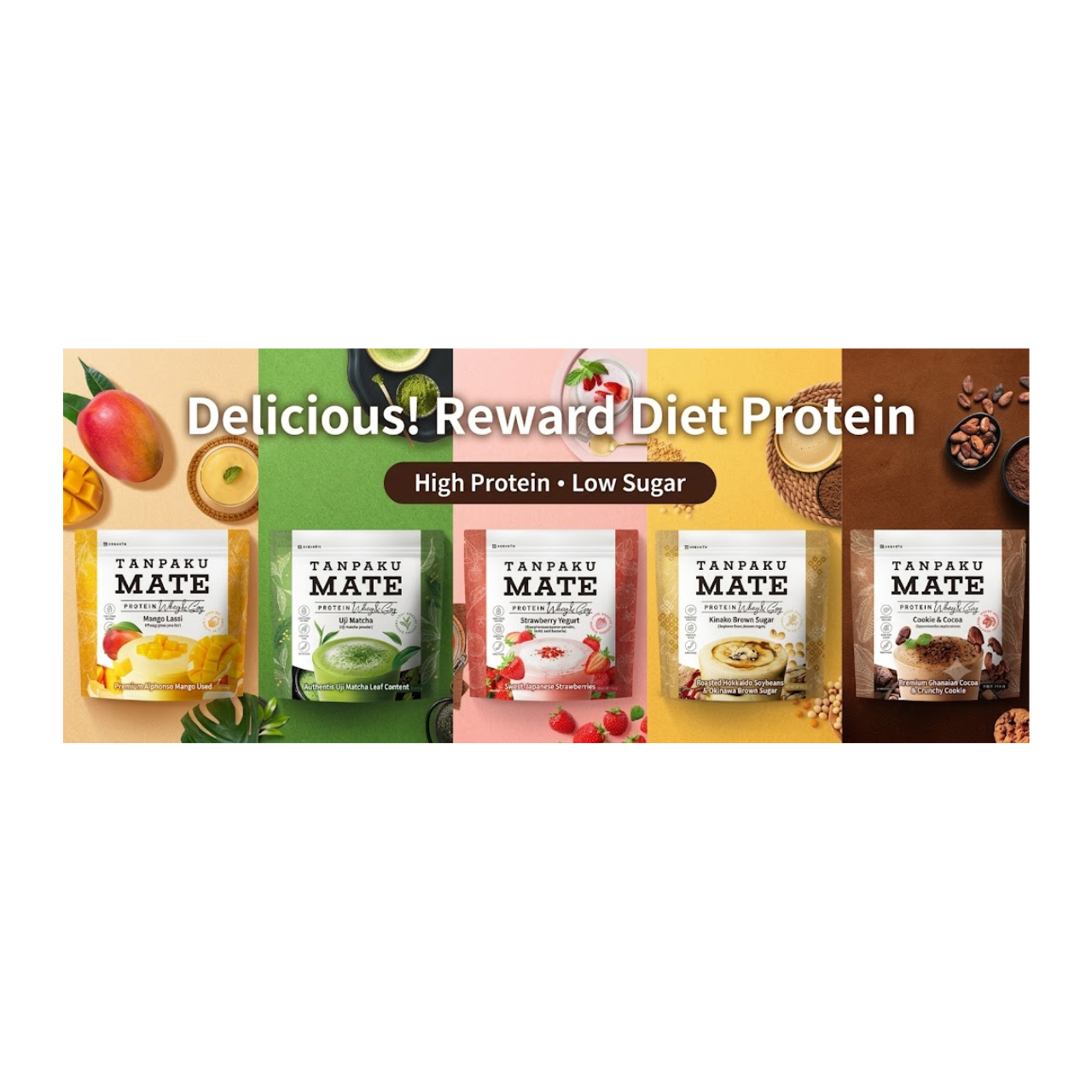 TANPAKU MATE Protein 370g | 4 Japanese Flavors