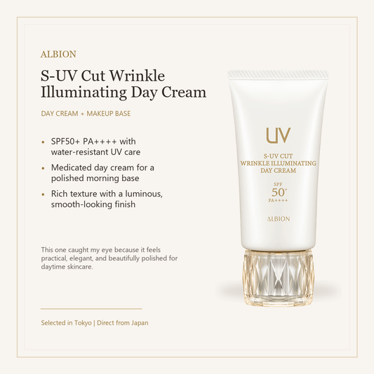 ALBION S-UV Cut Wrinkle Illuminating Day Cream key benefits from Tokyo Plus