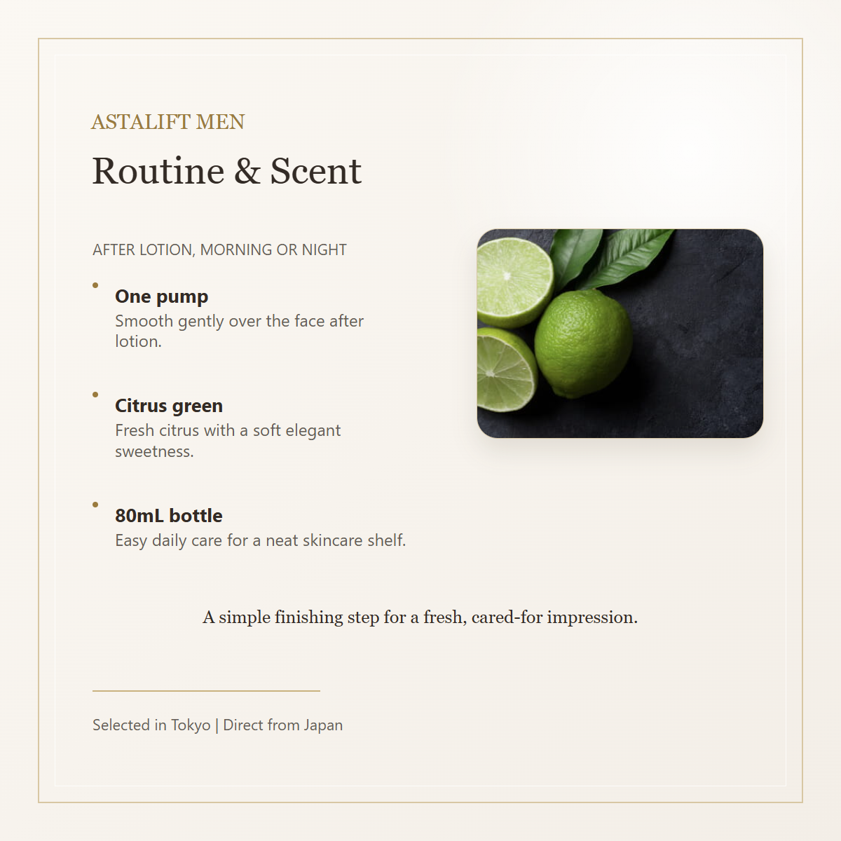 ASTALIFT MEN Moist Emulsion routine and scent gallery image