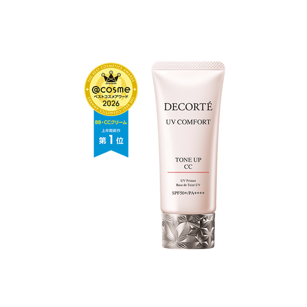 DECORTE UV Comfort Tone-Up CC 30mL with @cosme 2026 award badge