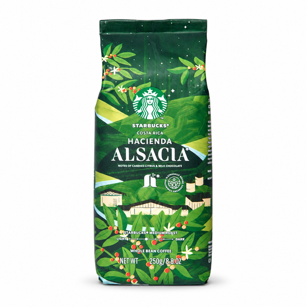 Starbucks Hacienda Alsacia whole bean coffee, one 250g bag