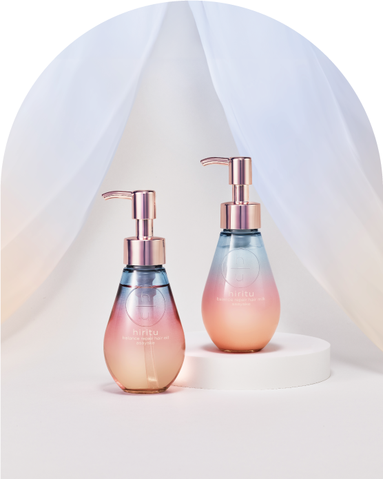 Official hiritu Asayake hair oil and hair milk product image