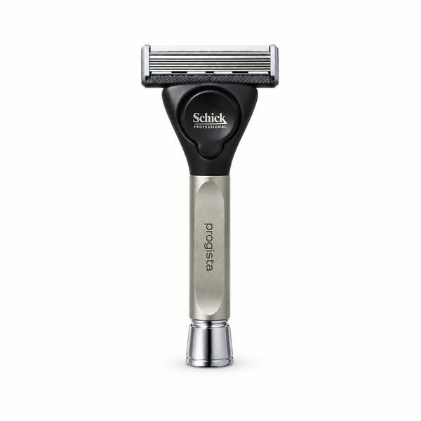 progista 6-blade razor holder on white background