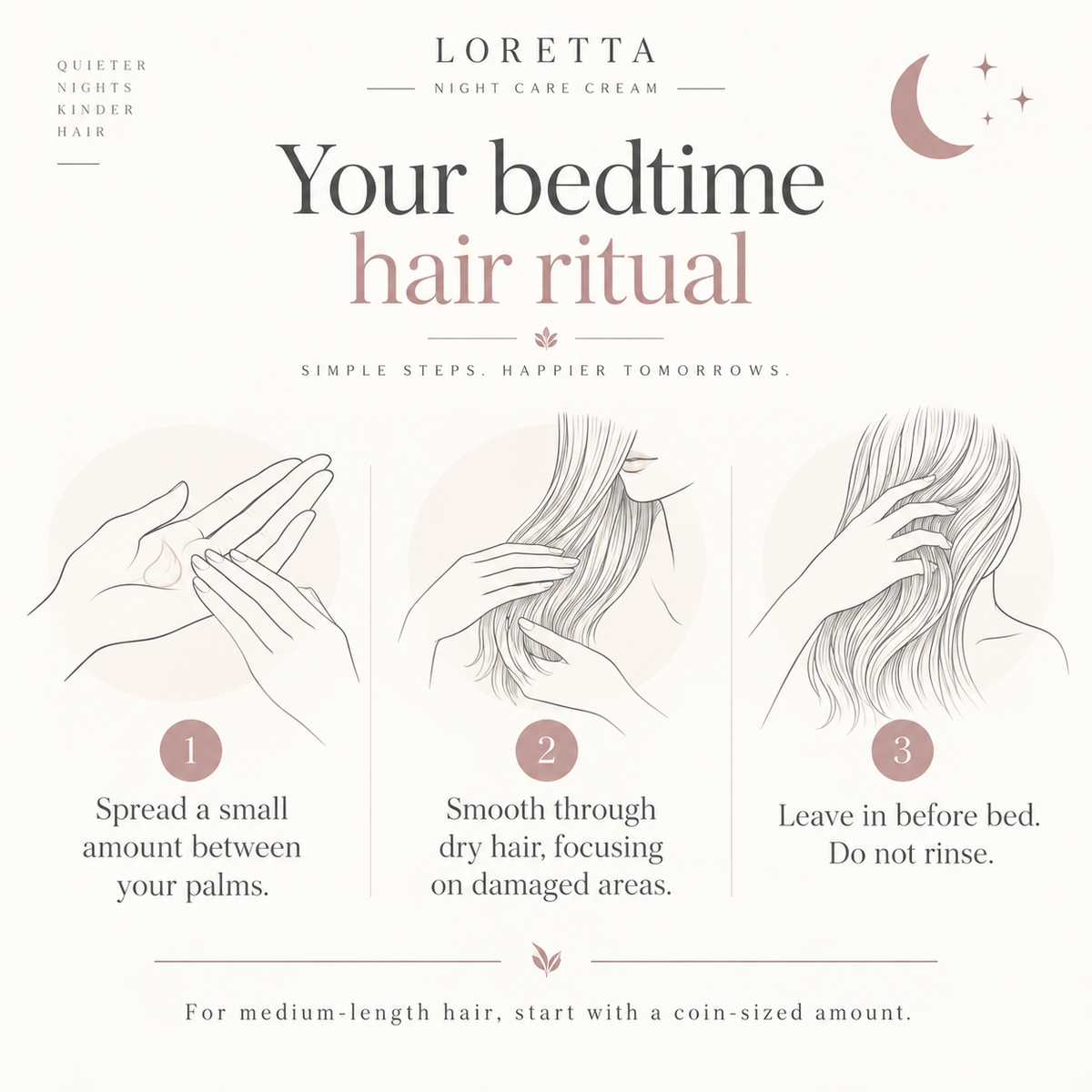 How to use Loretta Night Care Cream on dry hair