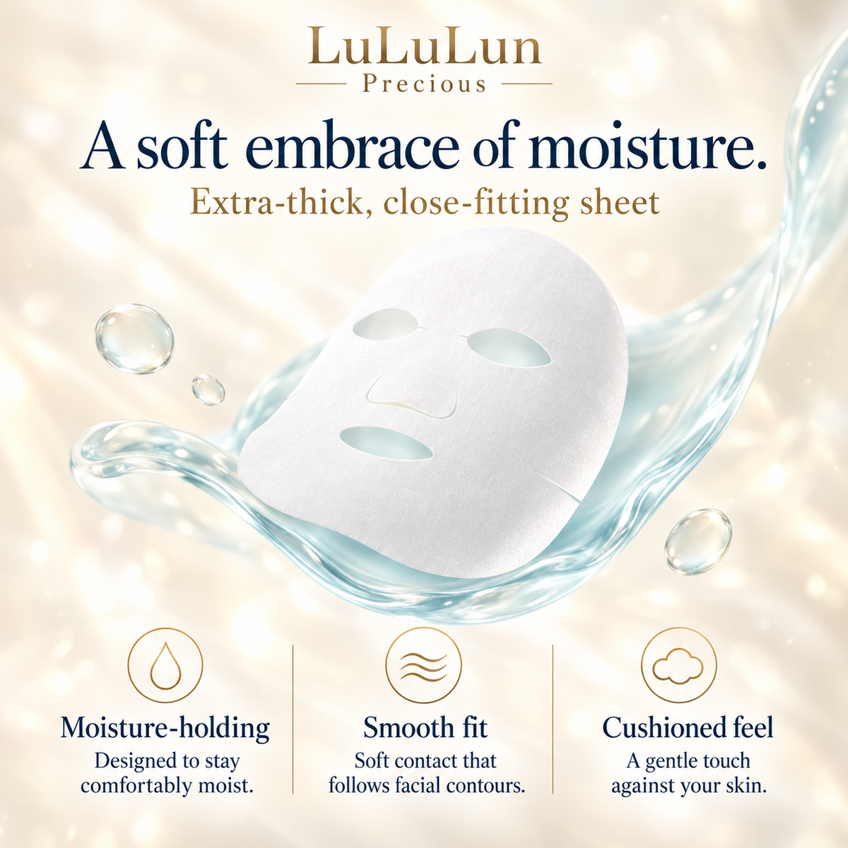 LuLuLun Precious extra-thick close-fitting sheet with moisture-holding comfort