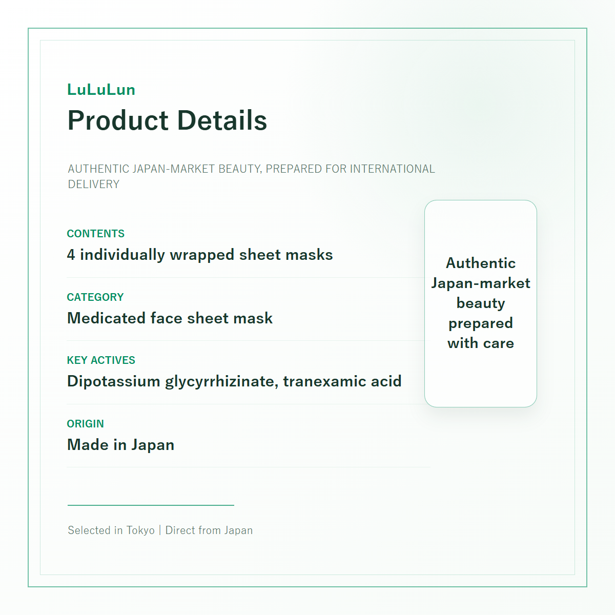 LuLuLun Medicated Brightening Acne Care product details