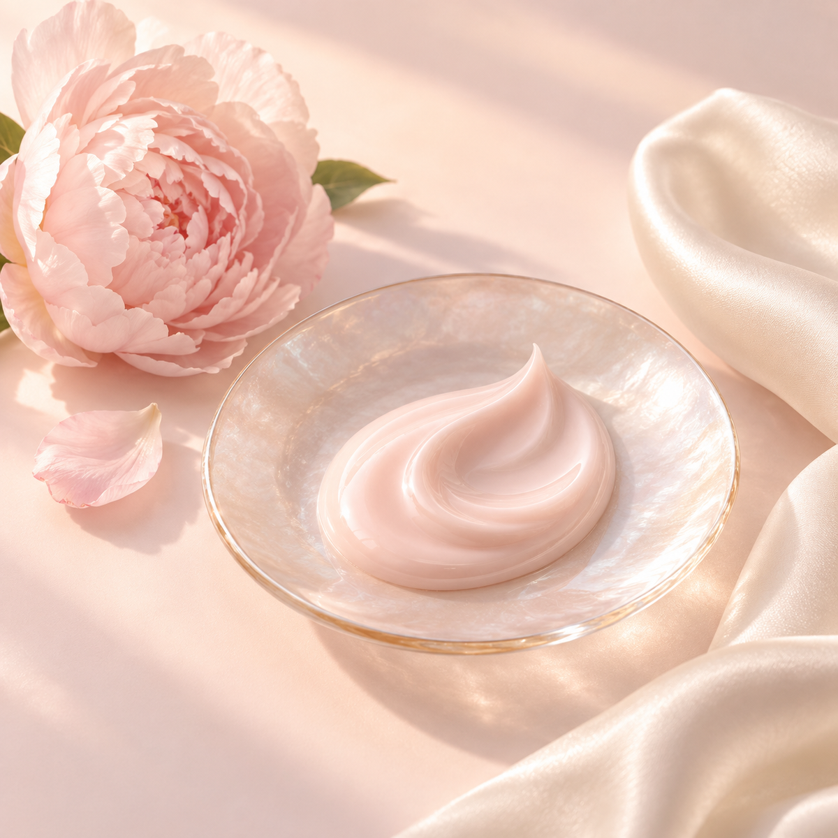 Cream texture and peony inspired by Milbon Jemile Fran Melty Butter
