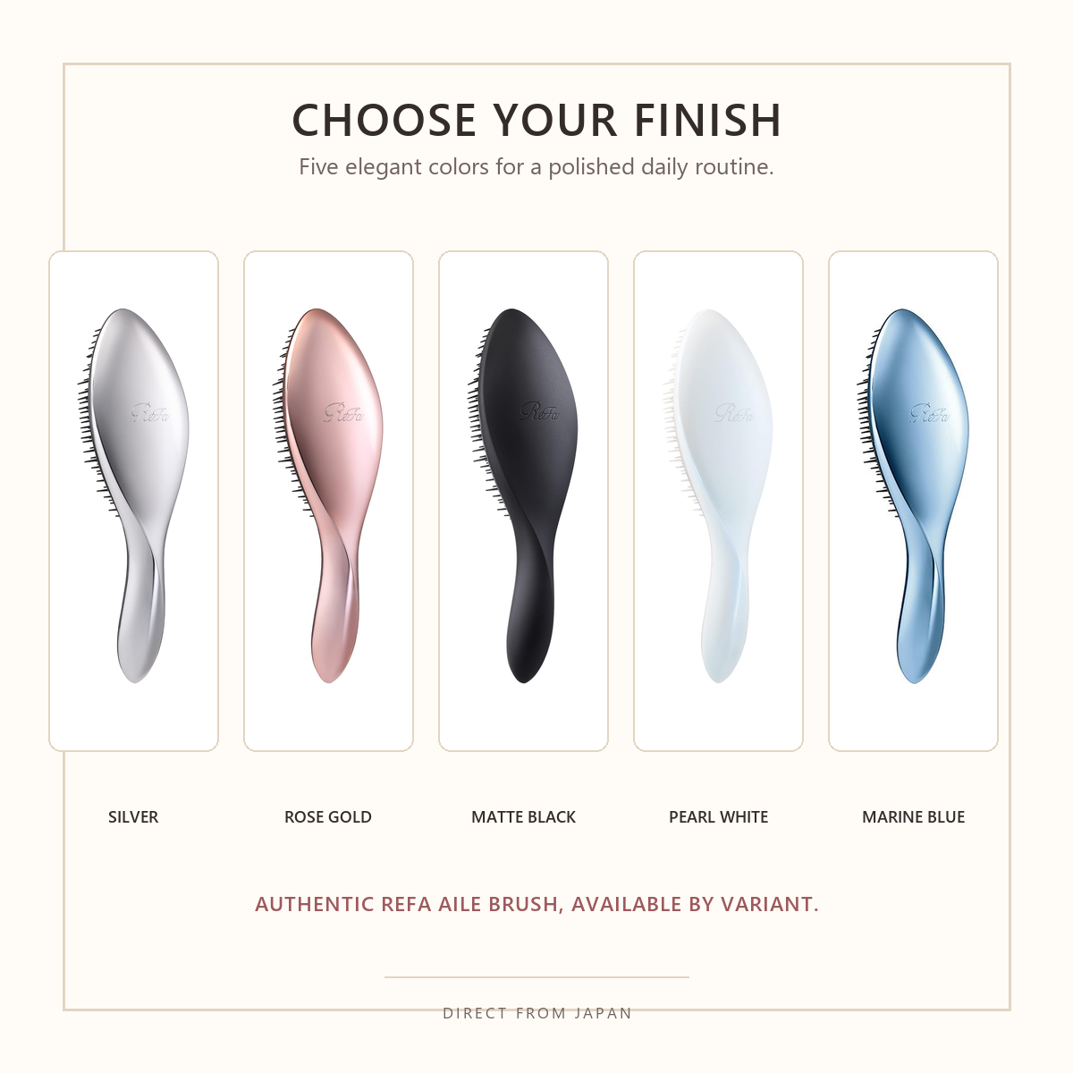 ReFa AILE BRUSH five color lineup