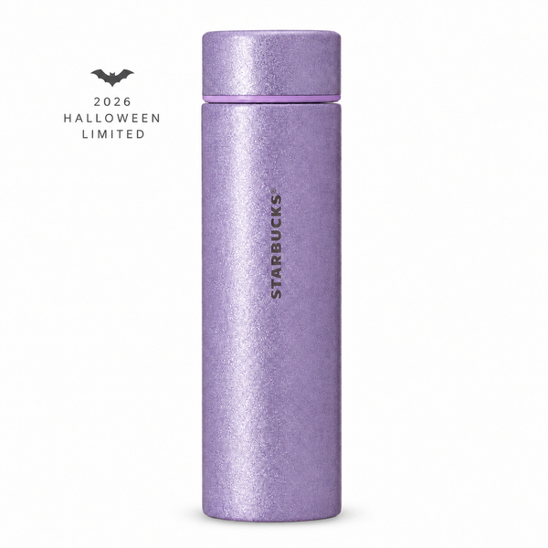 2026 HALLOWEEN LIMITED with bat icon — light purple glitter bottle
