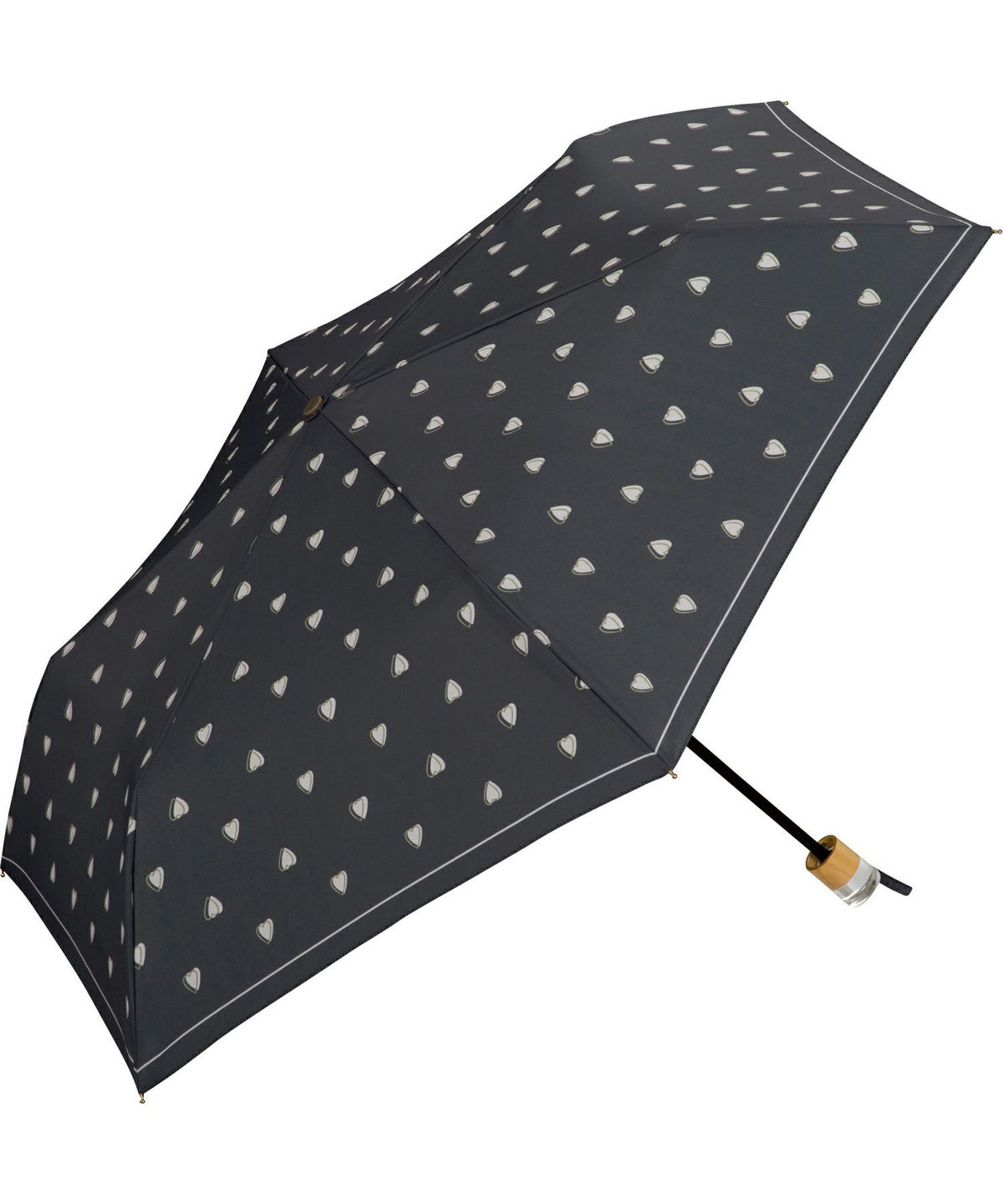Wpc. Charmy Heart Mini foldable umbrella in Charcoal