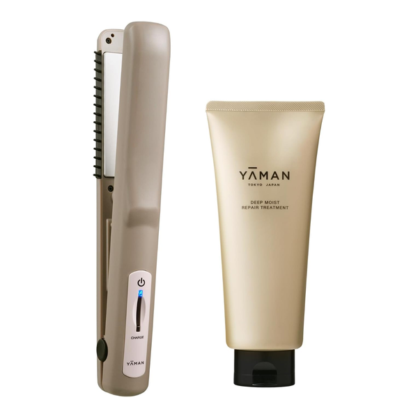 YA-MAN Shine Pro Deep Moist Repair Treatment set on white background
