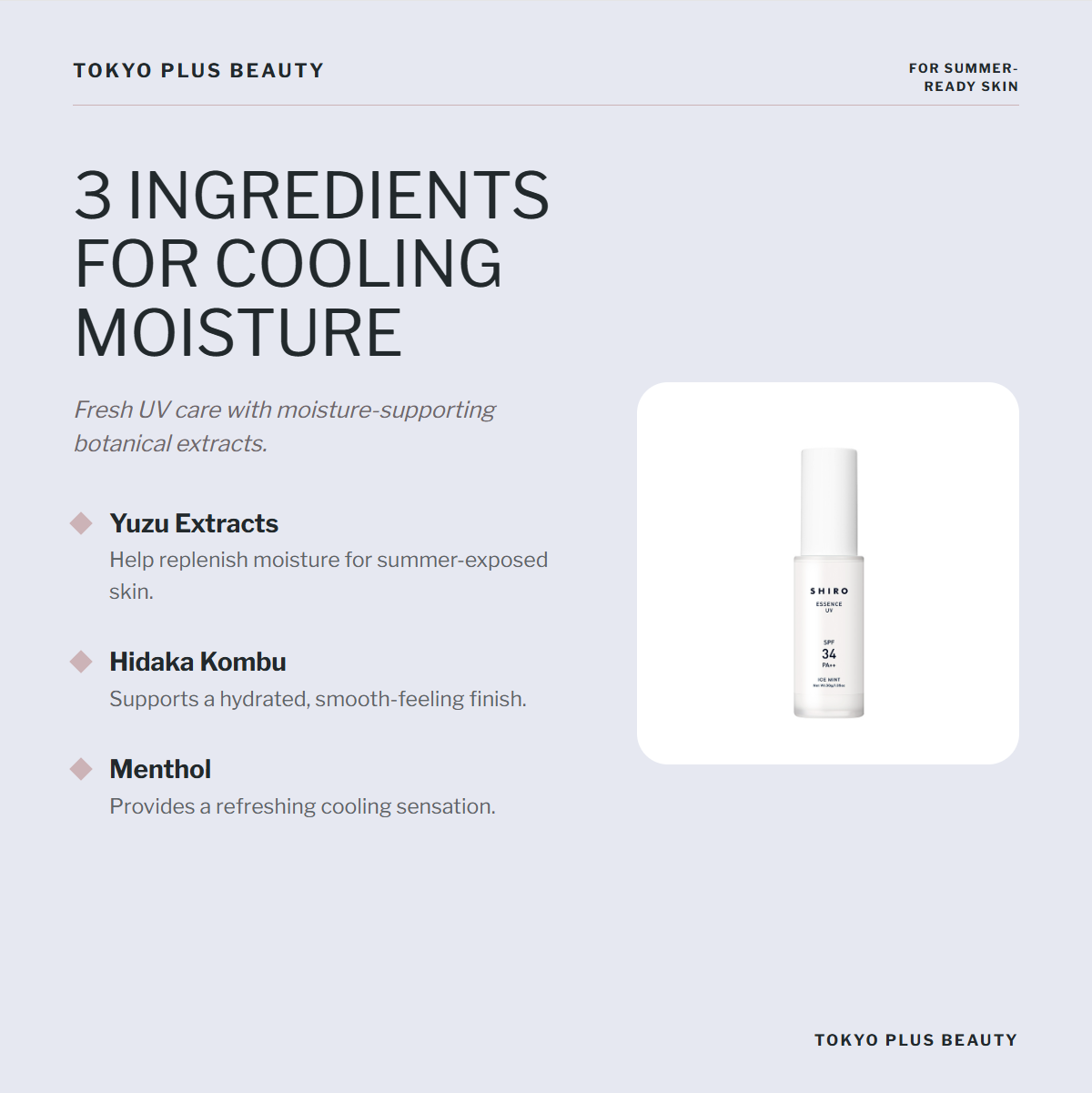 SHIRO Ice Mint Essence UV SPF34 PA++ | Cooling Sunscreen 30g