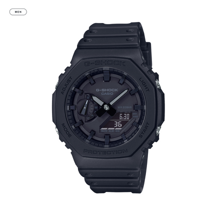 GA-2100-1A1JF all-black watch with TOKYO PLUS MEN mark