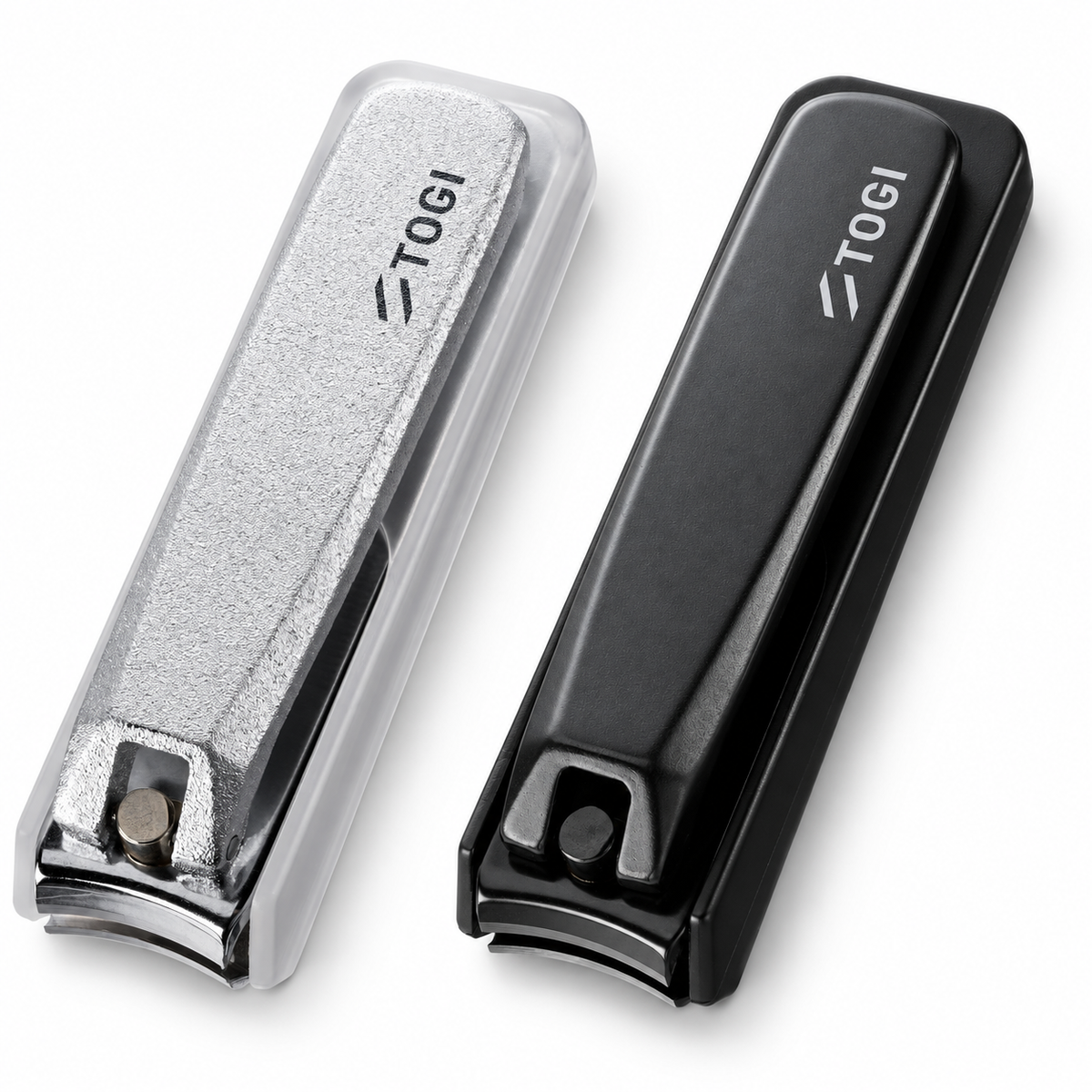 TOGI Seki premium nail clippers in Suzuiro Silver and Shikkoku Black