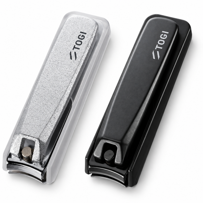 TOGI Seki premium nail clippers in Suzuiro Silver and Shikkoku Black