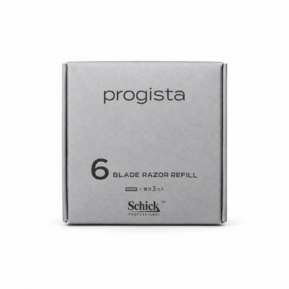 progista 6-blade razor refill 3-count box on white background