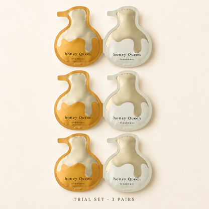 ReFa HONEY QUEEN trial set — three shampoo and treatment pairs