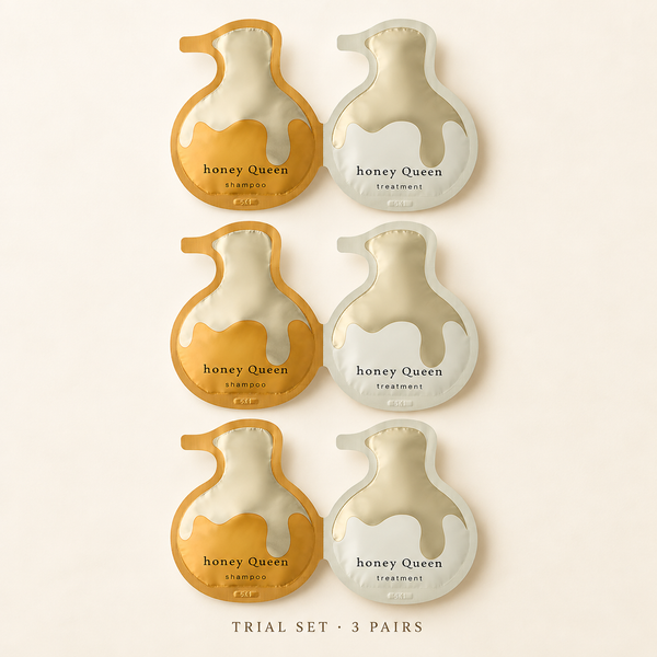 ReFa HONEY QUEEN trial set — three shampoo and treatment pairs