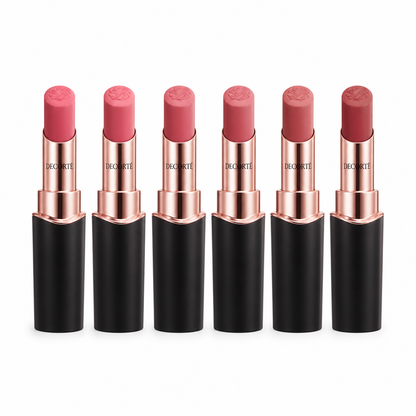 DECORTÉ Rouge Decorté Cream Satin lipstick on white background
