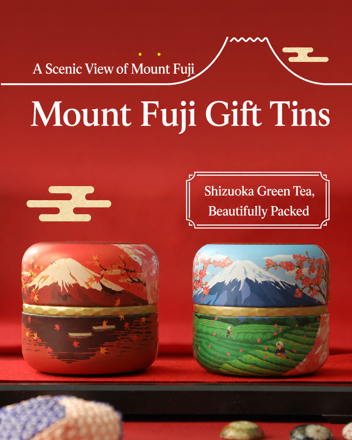 English image 2: Mount Fuji gift tins