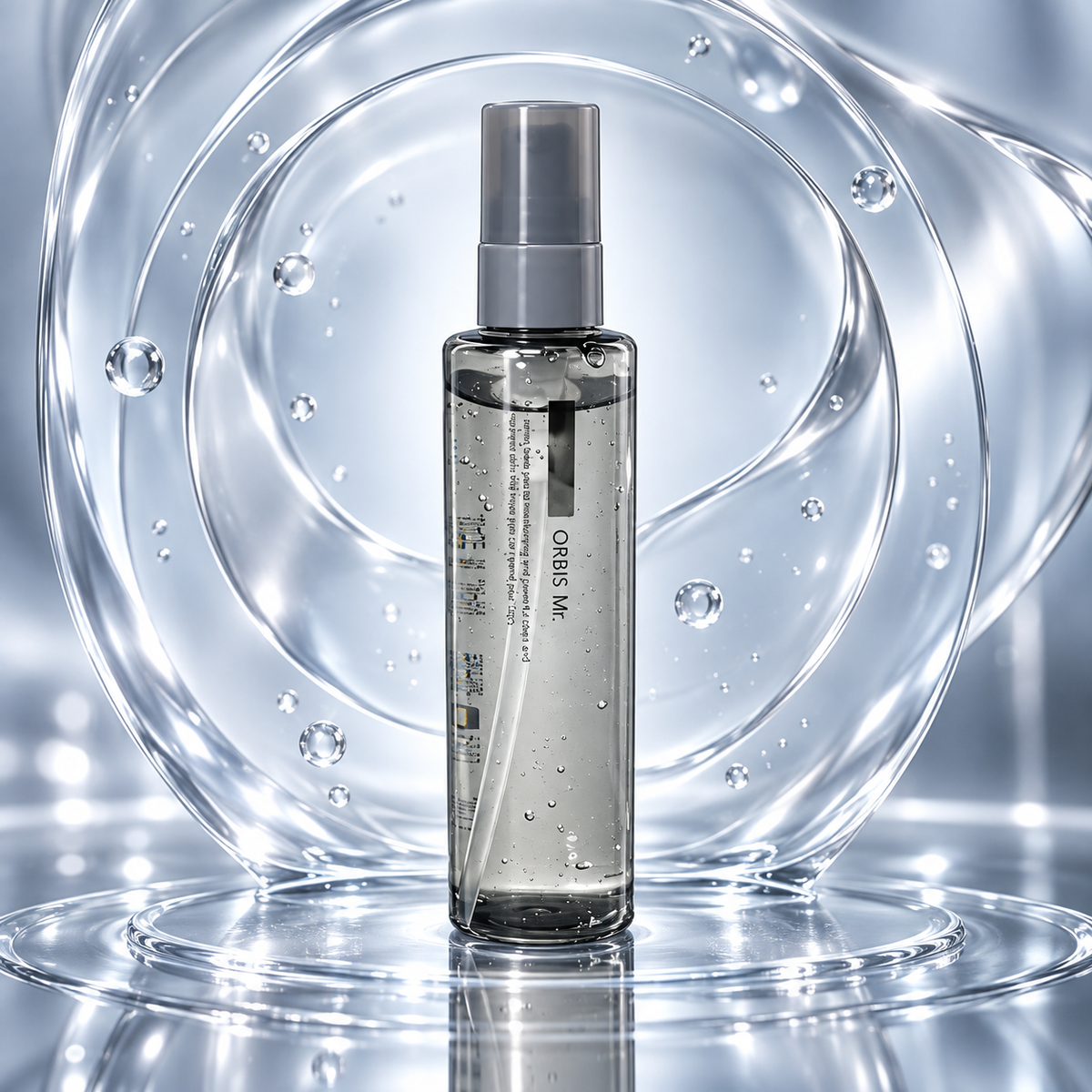 ORBIS Mr. Essence Lotion with translucent gel texture feature visual