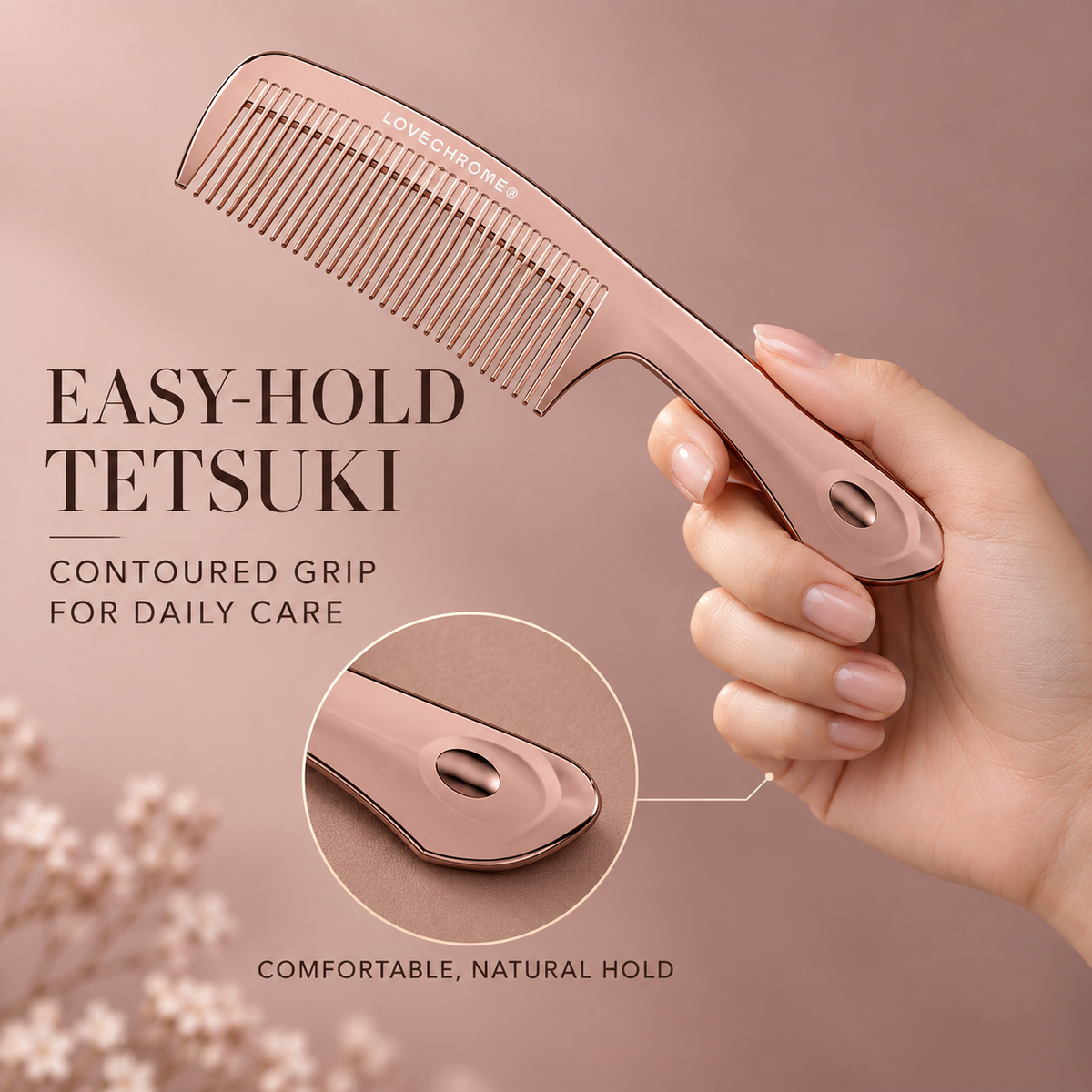 Easy-hold Tetsuki contoured grip detail