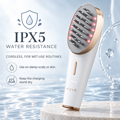 MYSE Scalp Lift Plus IPX5 water resistance feature