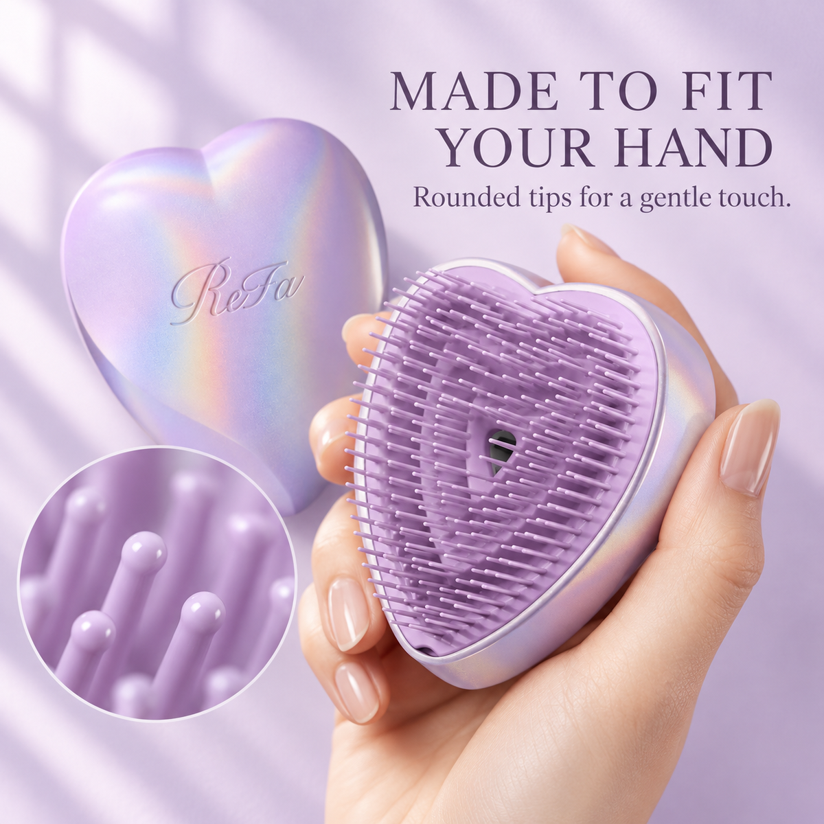 ReFa HEART BRUSH Unicorn Purple heart-shaped ergonomic design