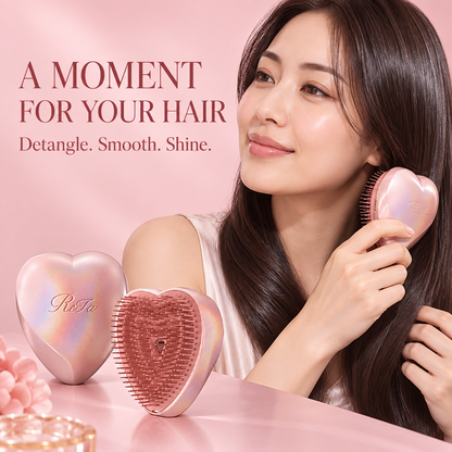 ReFa HEART BRUSH Unicorn Pink lifestyle hair brushing