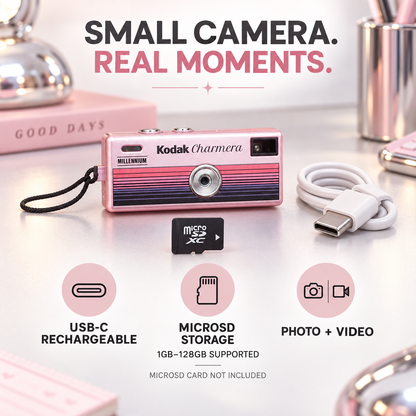 KODAK Charmera USB-C charging and MicroSD storage