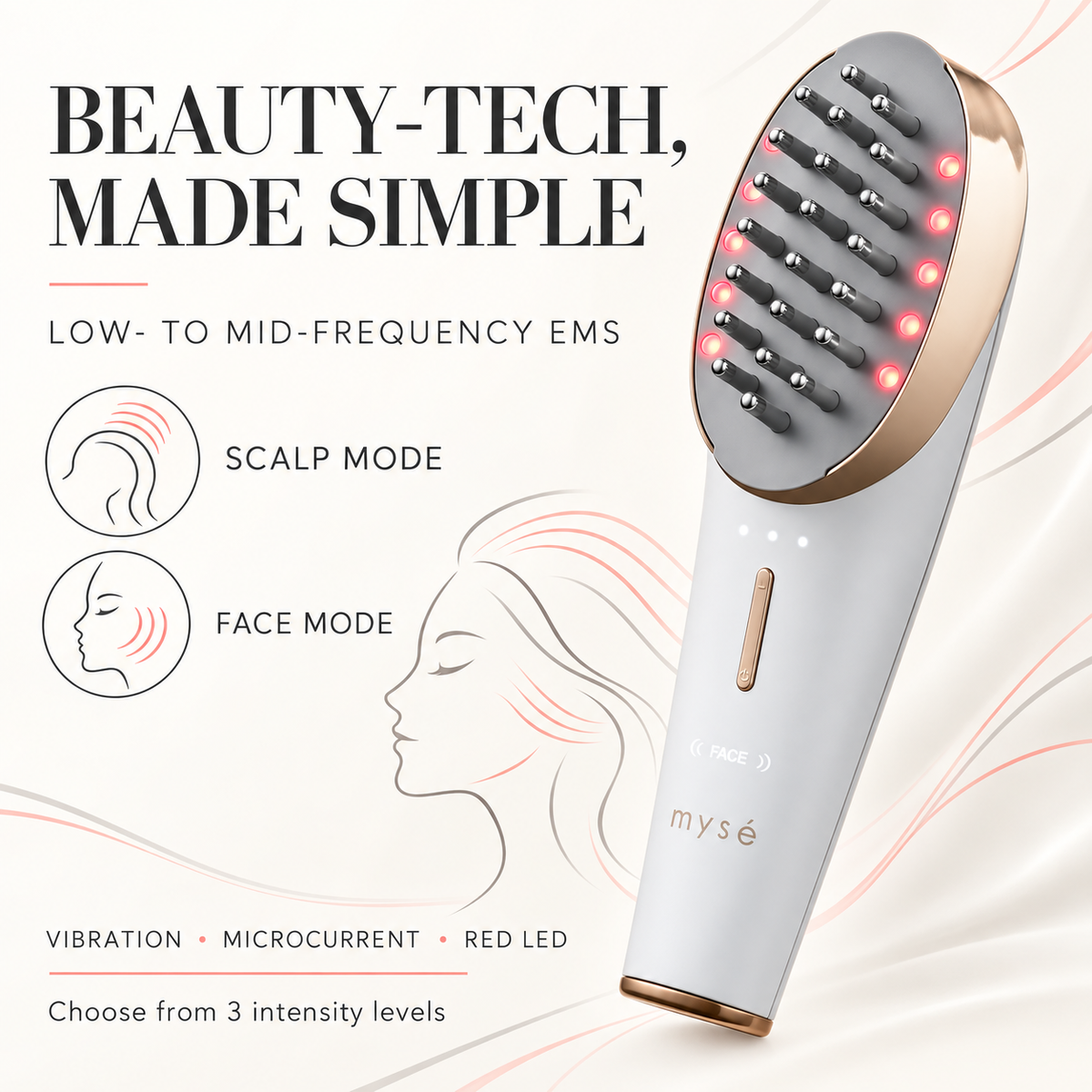 MYSE Scalp Lift Plus EMS modes feature