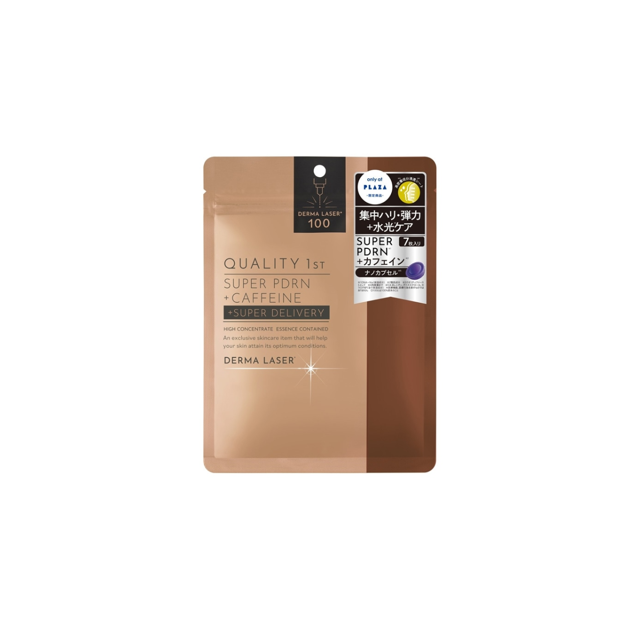 Quality 1st Derma Laser Super PDRN + Caffeine 100 Mask | PLAZA Limited Japanese Night Sheet Mask 7 Sheets