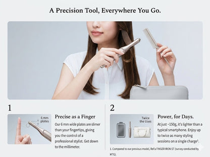 ReFa FINGER IRON ST | Japanese Cordless Mini Hair Iron | 4 Colors