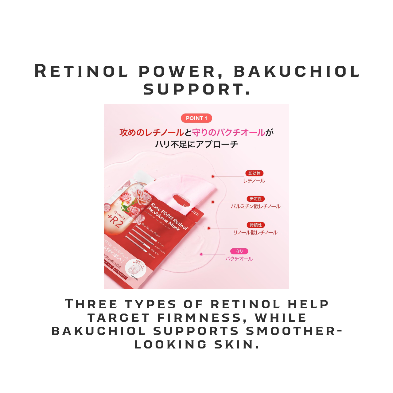 LIALUSTER Rose PDRN Retinol Re:Volume Mask | Japanese Firming Sheet Mask 7 Sheets