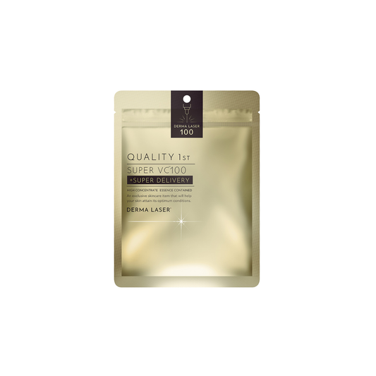 Quality 1st Derma Laser Super VC100 Mask | 4 Vitamin C Formula | Pore Care Sheet Mask | Made in Japan