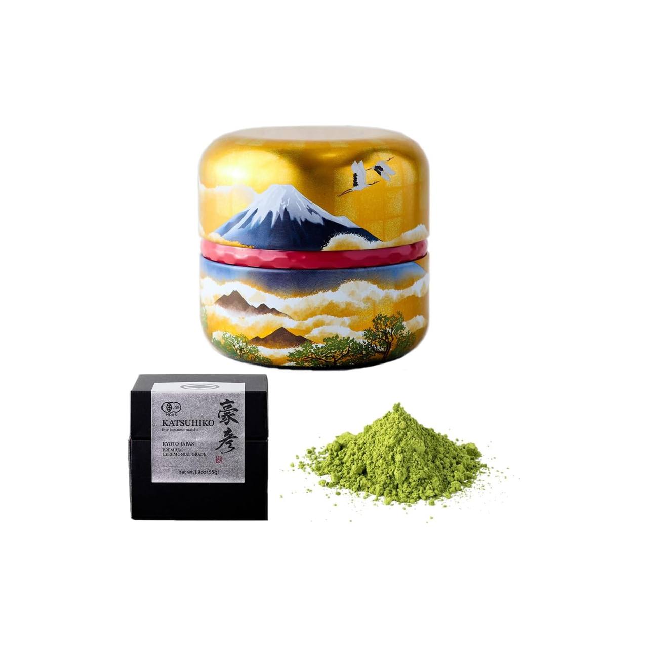 KATSUHIKO Organic Matcha 55g | Ceremony Grade Natsume Tin for Tea Gathering & Gift