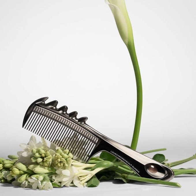 LOVE CHROME (R) PG Scalp Kuasha Premium Black | Japanese Scalp Guasha Comb