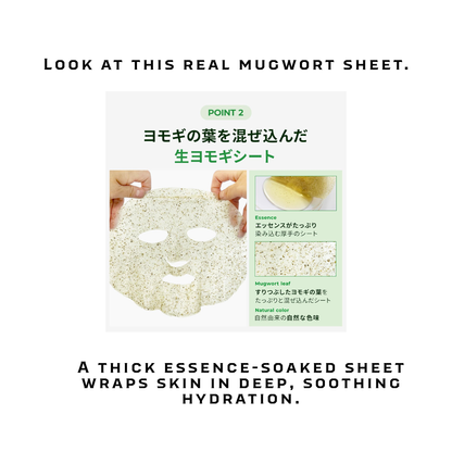 LIALUSTER CICA Soothing Hydro Real Mugwort Mask | Japanese Sheet Mask 7 Sheets