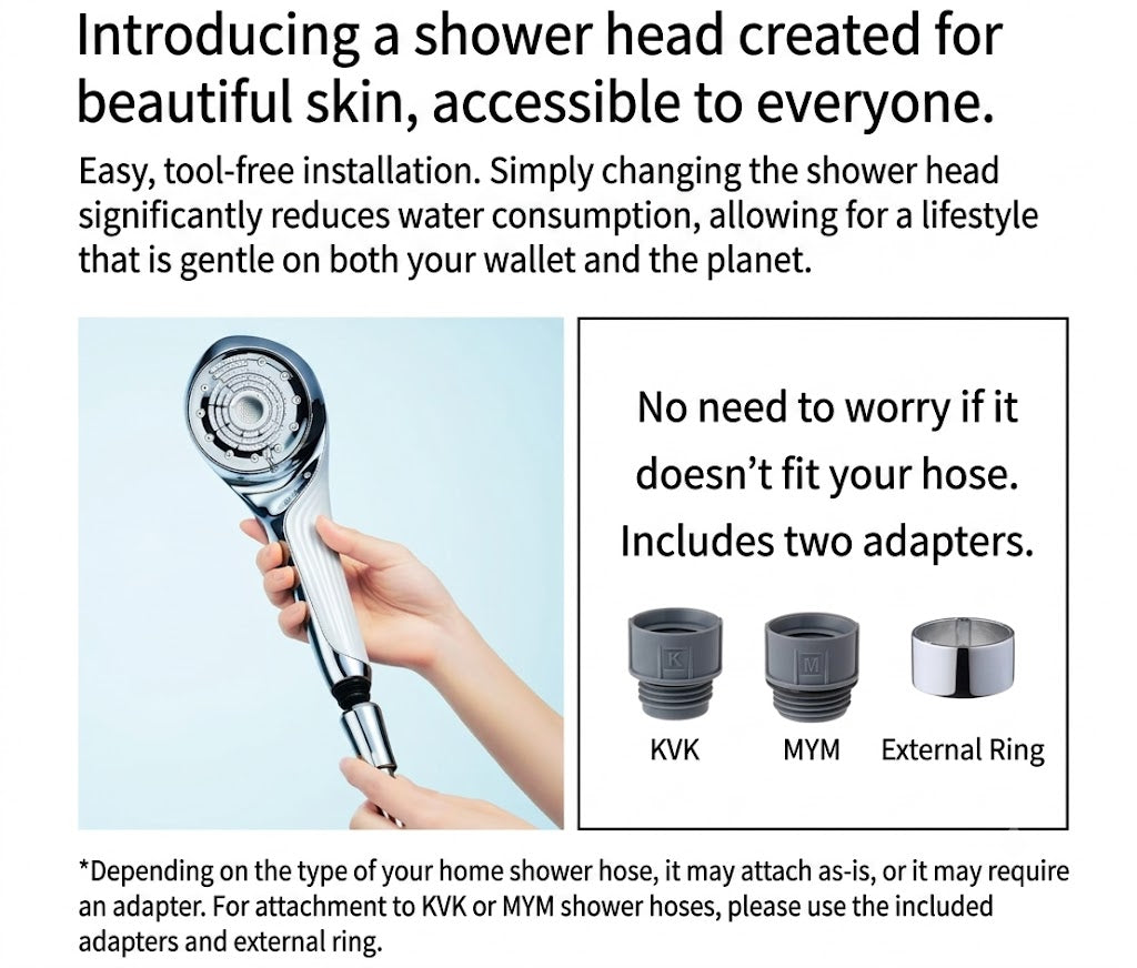 ReFa FINE BUBBLE U Silver / Black | Japanese Fine Bubble Shower Head