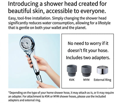 ReFa FINE BUBBLE U Silver / Black | Japanese Fine Bubble Shower Head