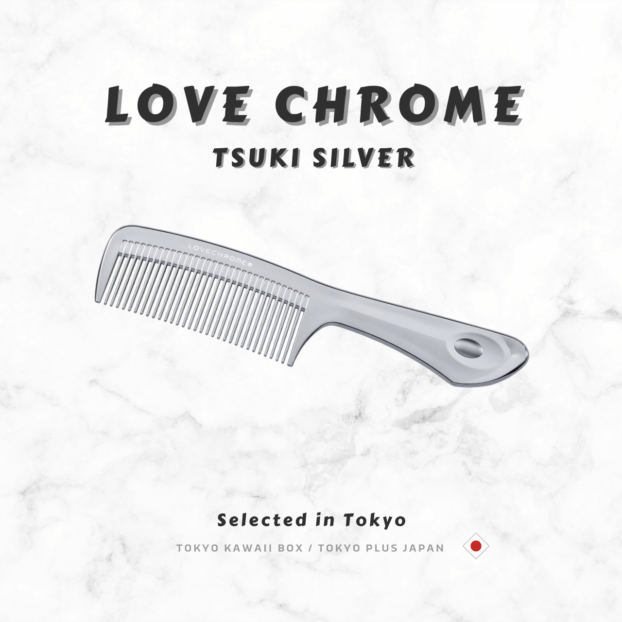 LOVE CHROME (R) F TETSUKI SILVER | Japanese Handle Hair Comb