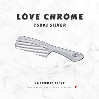 LOVE CHROME (R) F TETSUKI SILVER | Japanese Handle Hair Comb