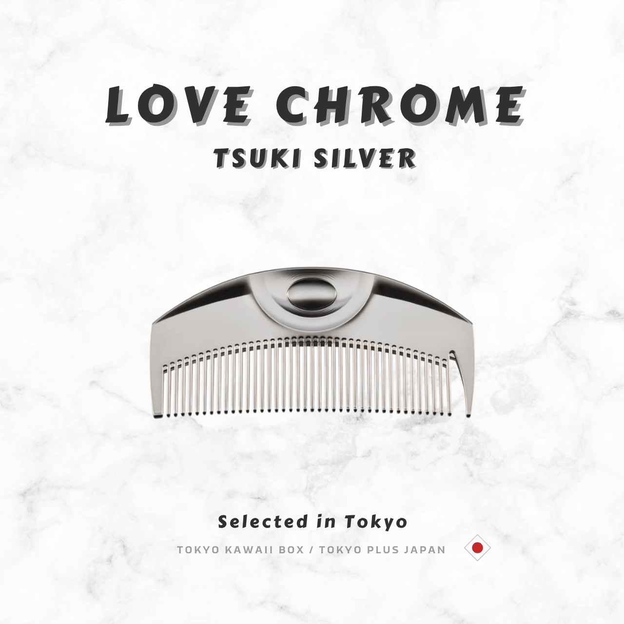 LOVE CHROME (R) F TSUKI SILVER | Japanese Compact Hair Comb