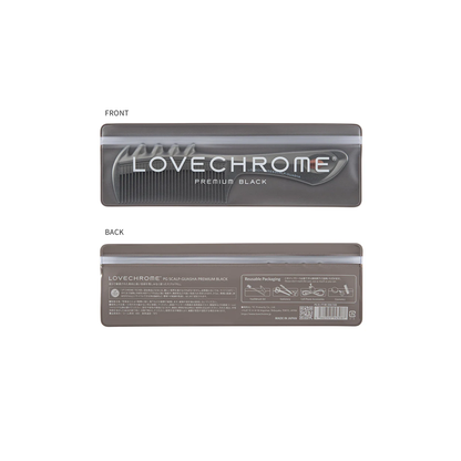 LOVE CHROME (R) PG Scalp Kuasha Premium Black | Japanese Scalp Guasha Comb