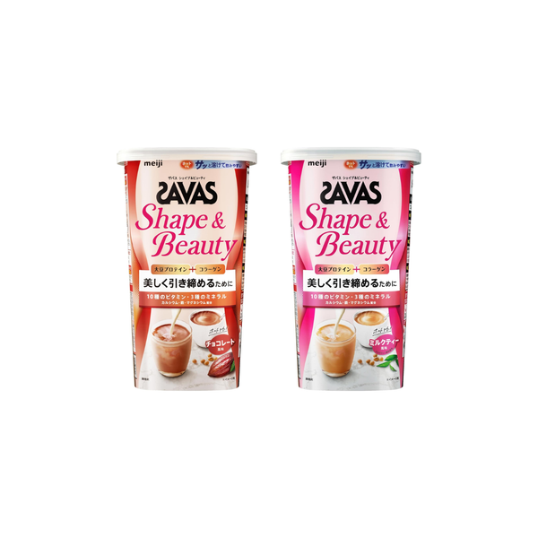 SAVAS for Woman Shape & Beauty Protein | 2-Flavor Set (Chocolate + Milk Tea)